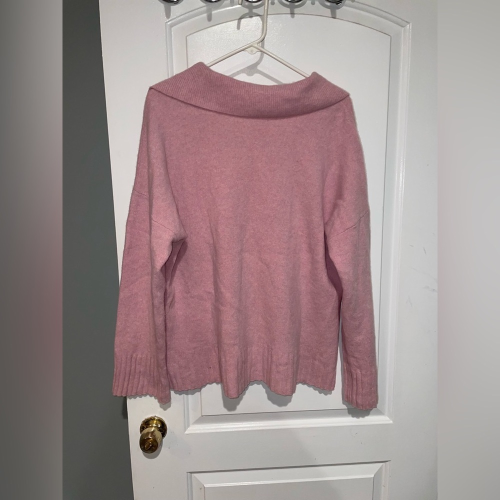 New! Reformation Otto Regenerative Wool Polo Sweater Soft Pink Sweater 🌸 XL - Picture 14 of 15
